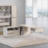 Conjunto de Escritorio Ejecutivo Modular Moderno y Ecológico en Forma de L, Adecuado para Trabajo Administrativo, con Garantía de Dos Años
