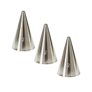 3pcs No.2 Small Round Piping Tip, Nozzle for Macaron, Puff, Cream Line Writing, <b>Cake</b> <b>Decorative</b> <b>supplies</b> - Product Image 1