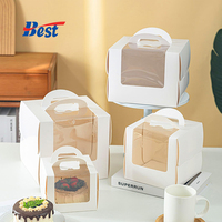 Vente en gros d'emballage cadeau en papier carton de luxe personnalisé petite boîte à gâteau de mariage avec poignée