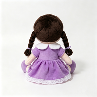 Poupée en peluche personnalisée, poupée en peluche avec robe violette, poupée en peluche mignonne, poupée en peluche fille, poupée en tissu doux