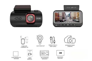 מקליט וידאו לרכב HD 4K עם ראיית לילה Starlight, הקלטה כפולה קדמית ואחורית, חיבור לטלפון נייד דרך WIFI 5G, זווית צילום 170 מעלות, ניטור חניה. - Product Image 5