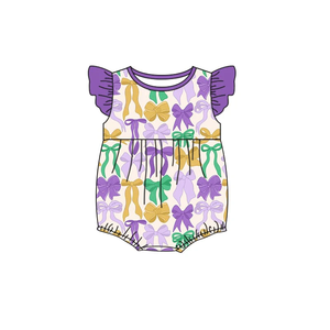 Mono Informal de Algodón y Elastano con Estampado y Cremallera para Bebés Niñas Recién Nacidas, Estilo Mardi Gras, Ropa de Bebé - Product Image 3