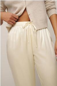 <span class=keywords><strong>Pantalon</strong></span> ample en satin respirant pour femme, à jambes larges, <span class=keywords><strong>avec</strong></span> cordon de serrage, taille élastique, coupe fluide et soyeuse, <span class=keywords><strong>avec</strong></span> poches latérales, pour un usage quotidien décontracté - Product Image 3