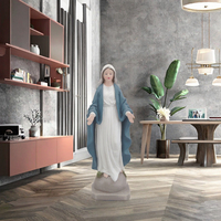 Magnifique statue de la Vierge Marie de 8,54 pouces, sculpture artistique en résine peinte à la main, icône religieuse pour la maison et l'église