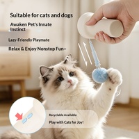 Lanceur de balles interactif électrique pour chat, jouet anti-ennui en polyester, fonctionnant sur piles recyclables