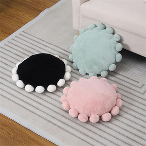 Cojín Redondo de Piso con Borlas, Cojín Decorativo de Felpa para Apoyo de Espalda, para Silla, Sofá, Cama, Venta al Por Mayor - Product Image 4