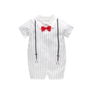 Ensemble de vêtements pour bébé 100% coton, motif brodé petit gentleman, vêtements d'été pour bébés garçons nouveau-nés - Product Image 3