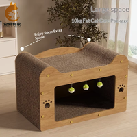 Grande maison pour chat en carton écologique confortable avec griffoirs intégrés |   Jouet grattoir pour chat d'intérieur Fun Hideaway Bed