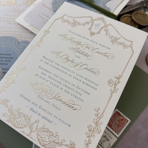Invitaciones de Boda de Lujo con Impresión en Vainilla, Estampado en Relieve Personalizado, Impresión Tipográfica, Papel Grueso, Grabado en Relieve - Product Image 4
