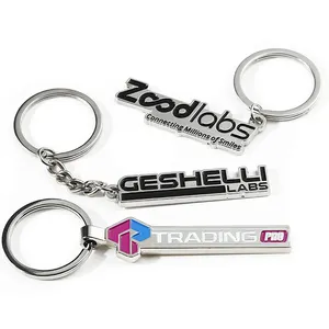 Personalized Business Gift Soft Enamel Metal Nickel Color Custom Real Estate Company 2D Key Chain Keychain Logo Manufacturer