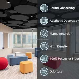 Großhandel kreisförmige Polyester faser Schalla bsor bierende Brett decke Moderne Design-Decke für Büro wohnungen - Product Image 3