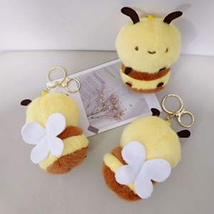 Porte-clés Abeille <span class=keywords><strong>en</strong></span> Peluche Mignonne, Pendentif de Sac Abeille Rayée Moelleuse, <span class=keywords><strong>Jouet</strong></span> <span class=keywords><strong>en</strong></span> Peluche Doux, Accessoire Cadeau Créatif <span class=keywords><strong>en</strong></span> Forme d'Insecte - Product Image 6