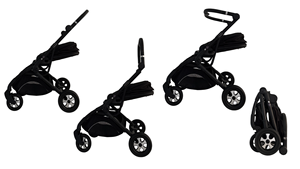 Cochecito paraguas plegable para bebé con ruedas grandes y parasoles para sistema de viaje 3 en 1 - Product Image 3