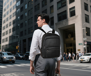 Factory Drop Shipping Low Price <strong>Black</strong> Full Grain Leather Business <strong>School</strong> Back Pack Real Cowhide Genuine Leather Laptop <strong>Backpack</strong> - Product Image 6