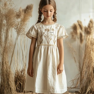 ODM Supply Mori Style College Vestido y falda de moda para niñas Diseño original Bordado Manga larga Look de verano - Product Image 5