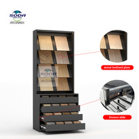 Vente en gros de présentoir à tiroirs en métal personnalisable pour les magasins de matériaux de construction de vitrine de parquet Fournisseur de halls d'exposition