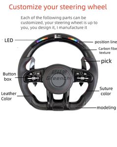 Accesorios Interiores para Automóviles Hyundai Elantra <span class=keywords><strong>N</strong></span> I30N I20N, Volante LED Calefactable de Fibra de Carbono Forjado Personalizado 2019-2025 - Product Image 6