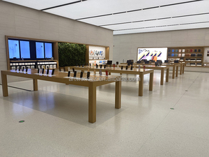 Escritorio de exhibición de tienda de computadora moderna, accesorios de tienda eléctrica, mesa de exhibición de madera, venta al por menor, mesa de exhibición de teléfono celular, estilo <span class=keywords><strong>Apple</strong></span> - Product Image 4