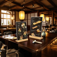 Porte-affiche en acrylique double face double face moderne en forme de L Présentoir de table à chargement inférieur Support de menu PS pour restaurants