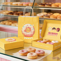 Boîte à Gâteaux de Boulangerie en Papier Luxe Écologique, Boîte à Donuts Imprimée sur Mesure, Matériaux Recyclés pour l'Emballage Cadeau de Biscuits, Pâtisseries et Aliments