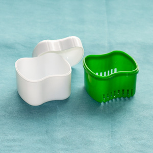 <b>Denture</b> Case Plastic Storage <b>Box</b> With Mesh Lid For Home Use 8.3x7.5x7.7cm - Product Image 2