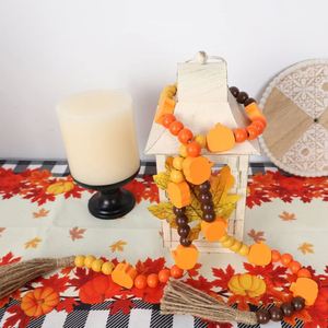 Guirnalda de cuentas de madera de granja de 50 pulgadas con borlas y calabazas para decoraciones de otoño para el hogar - Product Image 4