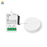 Interrupteur sans fil adhésif 433 MHz, portée 50 m, 1 voie, 1 Gang, 10 A, 110-220 V, pour système de maison intelligente, récepteur