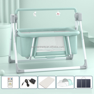 <span class=keywords><strong>Culla</strong></span> Dondolo Regolabile in Metallo per Neonati con Altalena Elettrica Automatica e Musica, Design Pieghevole - Product Image 6