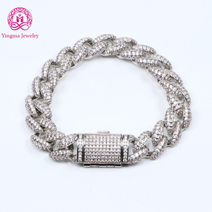 Hip Hop Bling Đồ Trang Sức 12Mm Iced out Vòng Cổ Đồng Zircon Cuba Liên Kết Chuỗi Vòng Đeo Tay Cho Nam Giới Phụ Nữ - Product Image 1