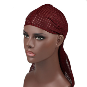 Durag à longue queue en maille respirante, bandanas à larges sangles, bonnet de chimiothérapie pour hommes et femmes, <span class=keywords><strong>bandana</strong></span> ethnique - Product Image 6
