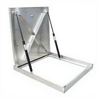 Couvercle de trappe hydraulique encastré en acier inoxydable 304, couvercle invisible avec trous d'injection de colle pour une fixation solide des carreaux