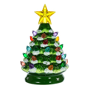 Décoration d'intérieur en gros, arbre de Noël en céramique peint à LED de haute qualité pour la décoration de table - Product Image 1