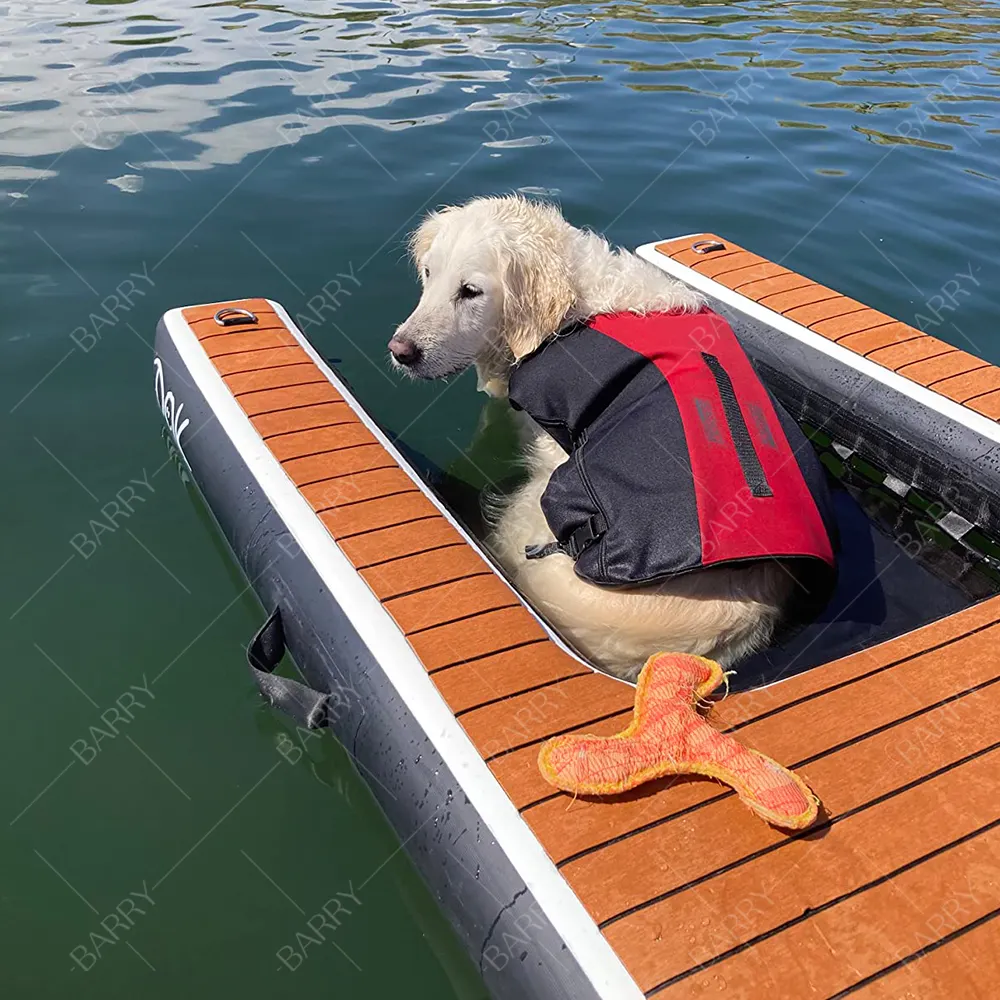 Plataforma de muelle inflable de tela antideslizante de Pvc, rampa de agua ajustable para perros para muelle, escalera para perros, piscina para piscina, muelle, lago