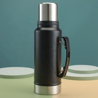 Thermos isolé sous vide 1000ml, Logo personnalisé, sans Bpa, Double paroi, flacon en acier inoxydable 18/8 avec poignée