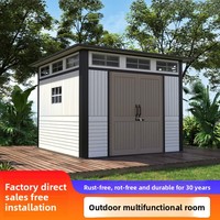 Caseta de Jardín Modular para Herramientas, Cobertizo de Almacenamiento Simple para Patios y Jardines, Cabaña Prefabricada Portátil