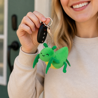 Porte-clés en peluche Zaves Mantis - Écologique, durable, design d'insecte vert mignon, animal en peluche doux, mini cadeau unisexe pour enfants et adultes