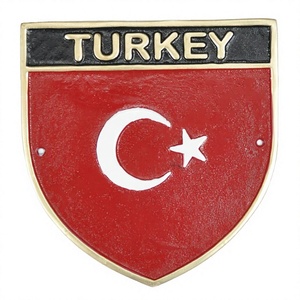 Placa de Turquía de tendencia, placa de bandera personalizada de Metal de fácil montaje, recuerdo y eventos que representan un valioso Escudo de bandera de metal - Product Image 1