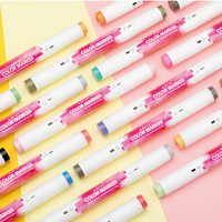Marqueurs d'art permanents à double pointe à base d'alcool STA Factory Spot Wholesale – Ensemble de stylos de peinture colorés pour enfants à pointes biseautées/fines