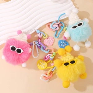 Lindo Llavero de Peluche con Pompón, Colgante Suave y Peludo para Bolsos y <span class=keywords><strong>Mochilas</strong></span>, Venta al por Mayor, OEM, Personalizado - Product Image 3