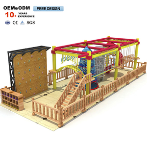 Custom Indoor Adventure Park Equipment Manufacturer's Nylon Ropes Course Climbing Facility <b>Trampoline</b> for Shopping Mall - Product Image 2