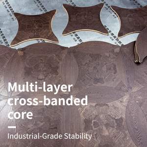 <span class=keywords><strong>Parquet</strong></span> moderne européen Princess Anne, marron foncé, médaillon divisé, placage de chêne, écologique, système de clic, qualité AB, villa, chambre à coucher - Product Image 6