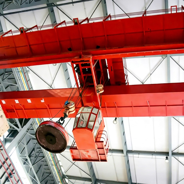 High Quality QC 32 Electromagnetic Double Girder Overhead Crane Suitable for Metallurgical Steel and Scrap Steel Recycling Plant
