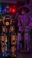 Costume de robot lumineux en alliage d'aluminium avec LED, combinaison mecha laser portable pour spectacle commercial, scène ou fête