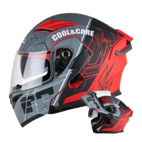 Casque de moto modulaire à visière relevable avec double visière et design ventilé pour hommes et femmes adultes