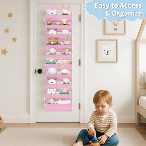 10 Tier Over The Door <b>Shoe</b> Organizer Pink Hanging <b>Storage</b> Rack For Closet Door With Deep Pockets Fit 20 Pairs - Product Image 5