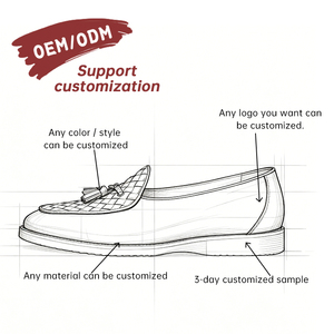 OEM/ODM Manufacturer Custom Design Men's Woven Tassel Loafers British Style Genuine Leather Slip-On Office Business Casual Shoes - Product Image 1