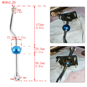 Palanca de cambios corta de aluminio Auso-Racing M10X1.25 azul para Peugeot 206 99-00 - Product Image 3