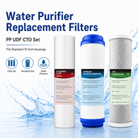 Ensemble de cartouches de filtre à eau en trois étapes, filtres de remplacement en PP, charbon actif UDF, CTO de dix pouces pour purificateur domestique