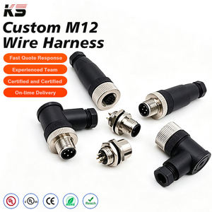 ชุดประกอบแผงยึด M5 M8 M12 M16 M23 ขั้วต่อสายไฟแบบวงกลมกันน้ำ 4 ขา แบบ X-code สายเคเบิลเชื่อมต่อขั้วต่อ M12 5 ขา สำหรับสัญญาณเซ็นเซอร์ - Product Image 1