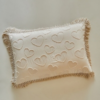 Nouvelle Parure de Lit de Luxe Bohème 4 Pièces avec Nœud Papillon et Pompon, Motif Cœur et Fleurs Découpées, Housse de Couette et Drap Plat pour Maison et Hôtel, Taille King, Beige